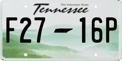 TN license plate F2716P