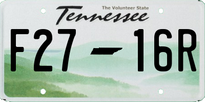TN license plate F2716R