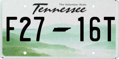 TN license plate F2716T