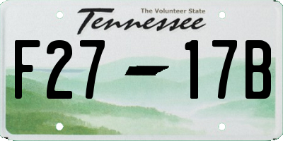TN license plate F2717B