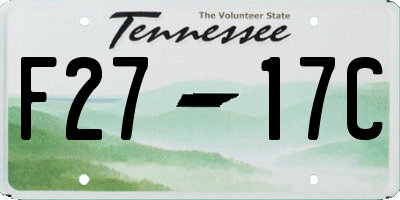 TN license plate F2717C