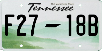TN license plate F2718B