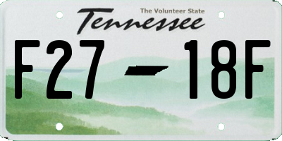 TN license plate F2718F
