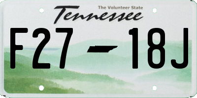 TN license plate F2718J