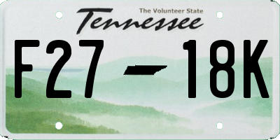 TN license plate F2718K