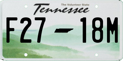 TN license plate F2718M