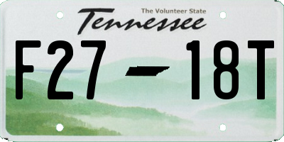 TN license plate F2718T