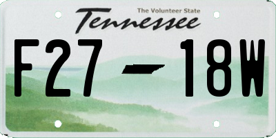 TN license plate F2718W