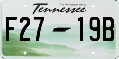 TN license plate F2719B