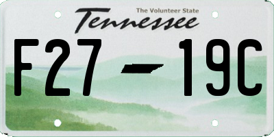 TN license plate F2719C