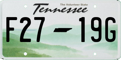 TN license plate F2719G