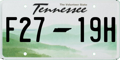 TN license plate F2719H