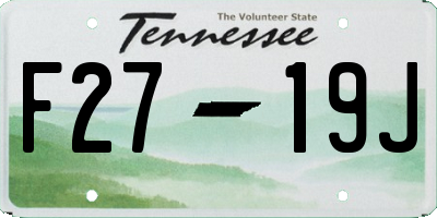 TN license plate F2719J