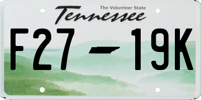 TN license plate F2719K