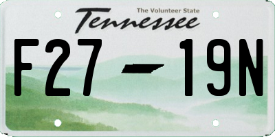 TN license plate F2719N