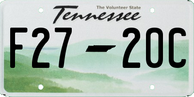TN license plate F2720C