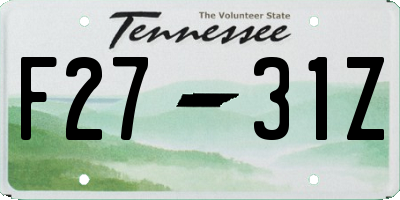 TN license plate F2731Z