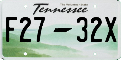TN license plate F2732X