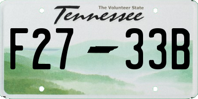 TN license plate F2733B