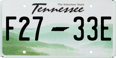 TN license plate F2733E