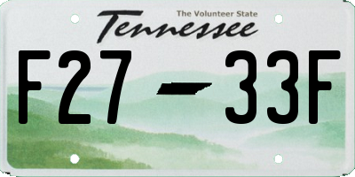 TN license plate F2733F