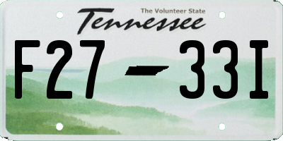 TN license plate F2733I