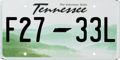 TN license plate F2733L