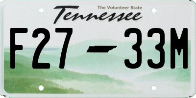 TN license plate F2733M