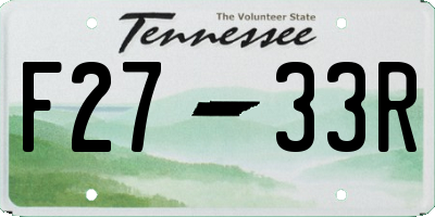 TN license plate F2733R