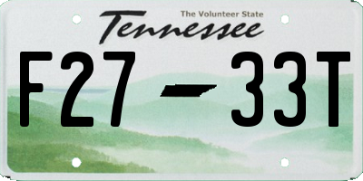 TN license plate F2733T