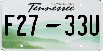 TN license plate F2733U