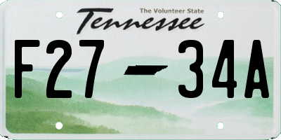 TN license plate F2734A