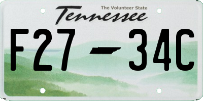TN license plate F2734C
