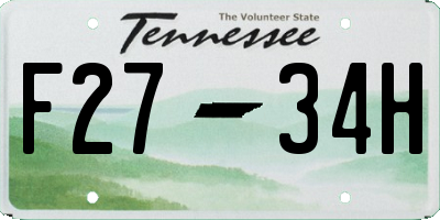 TN license plate F2734H