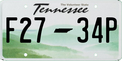 TN license plate F2734P
