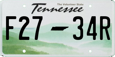 TN license plate F2734R