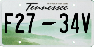 TN license plate F2734V