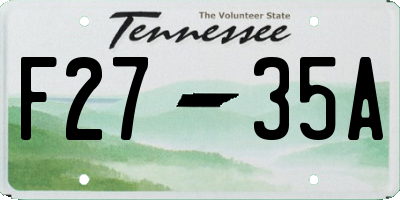 TN license plate F2735A