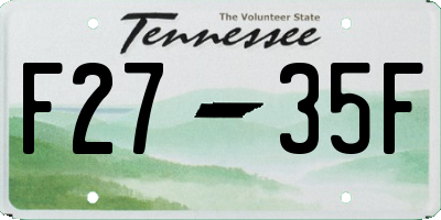 TN license plate F2735F