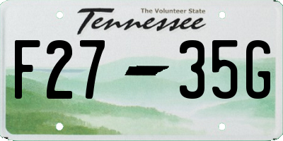 TN license plate F2735G