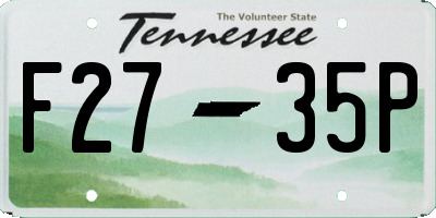 TN license plate F2735P