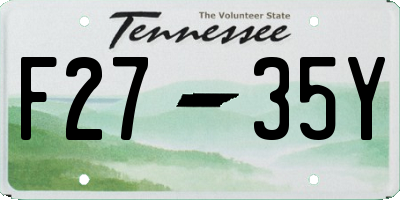 TN license plate F2735Y