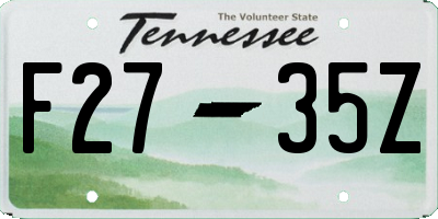 TN license plate F2735Z