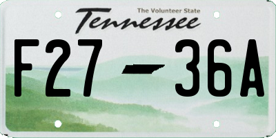 TN license plate F2736A