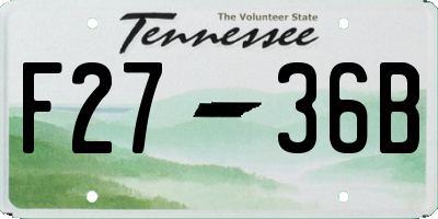 TN license plate F2736B