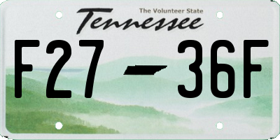 TN license plate F2736F