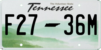 TN license plate F2736M
