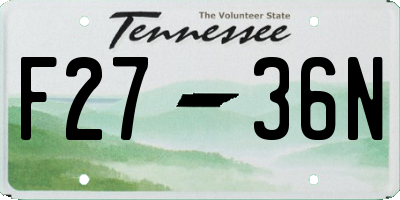 TN license plate F2736N