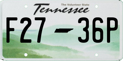 TN license plate F2736P