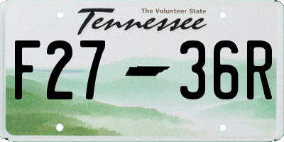 TN license plate F2736R